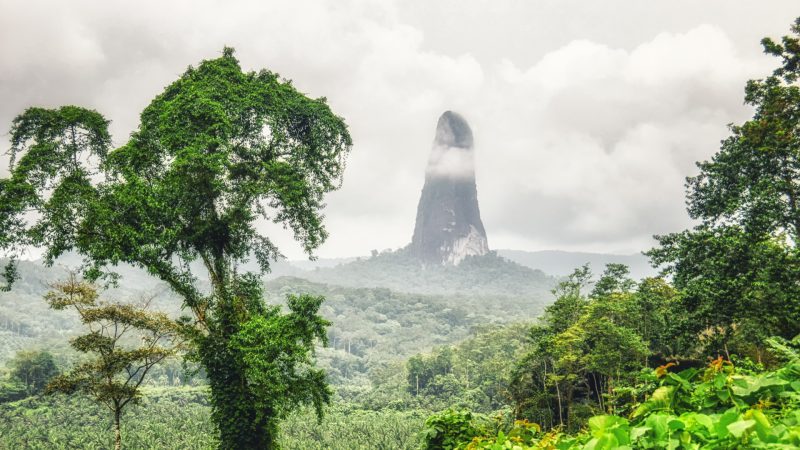 Mountain peak of Cao Grande, SÃ£o TomÃ© and PrÃ­ncipe