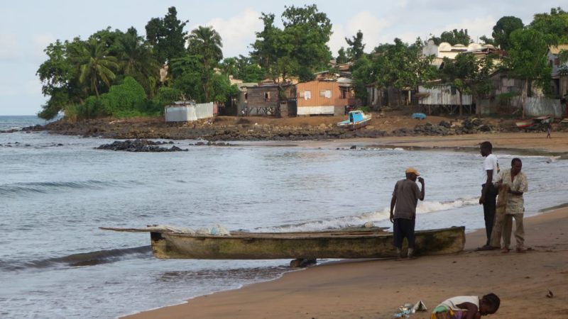 Praia Melão is near Pantufo on the northeast coast of Sao Tome Island, São Tomé and Príncipe.